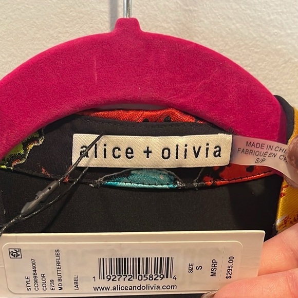 Alice + Olivia “Sheila” butterfly print blouson blouse S NWT - Picture 6 of 7